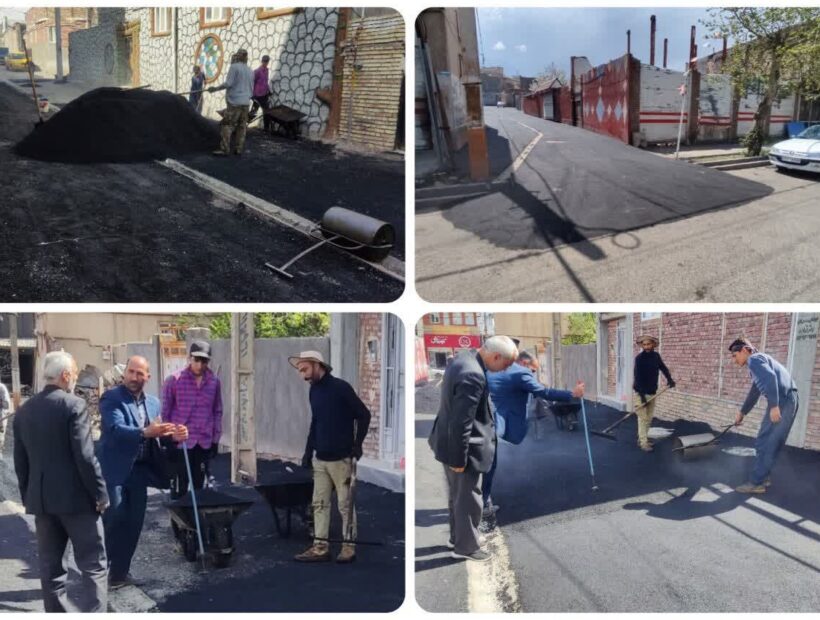 استمرار عملیات آسفالت‌ریزی در بن‌بست‌های شهید زینالی؛ لکه‌گیری آسفالت در نقاط مختلف شهر تداوم دارد