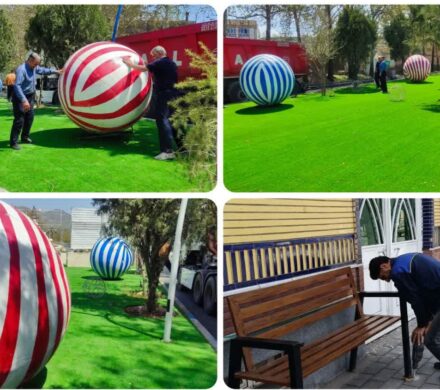 نیمکت‌های جدید در خدمت شهروندان/ المان توپ‌های پلاستیکی در میدان امام حسین(ع) جلوه‌ای تازه بخشید